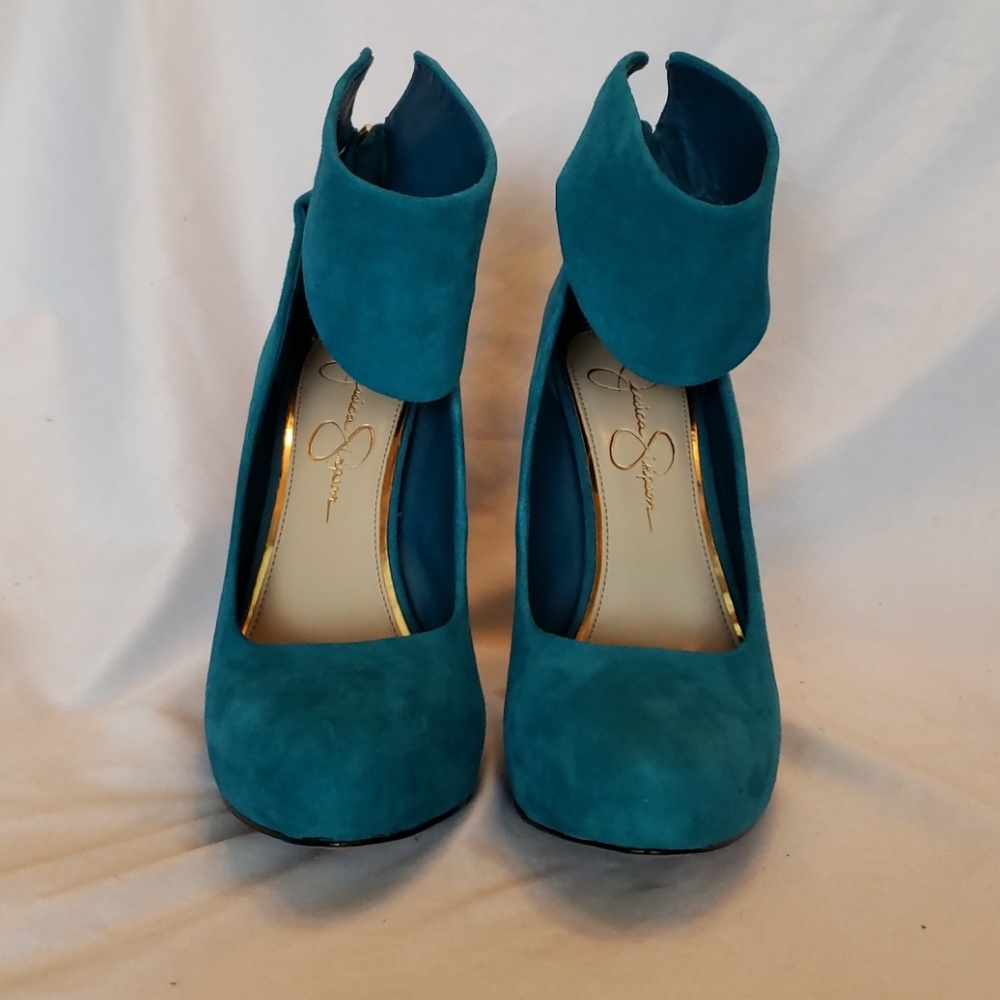 Jessica Simpson teal blue high heel
